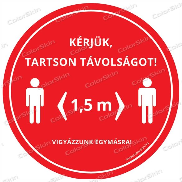 Kültéri járdagrafika - Tarts távolságot! üzenettel