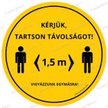Kültéri járdagrafika - Tarts távolságot! üzenettel