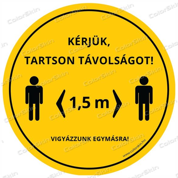 Kültéri járdagrafika - Tarts távolságot! üzenettel
