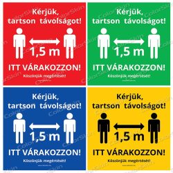 Négyzet alakú padlómatrica - „Tarts távolságot!”