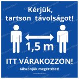 Négyzet alakú padlómatrica - „Tarts távolságot!”