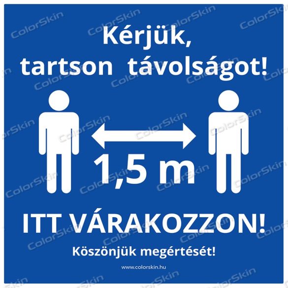 Négyzet alakú padlómatrica - „Tarts távolságot!”