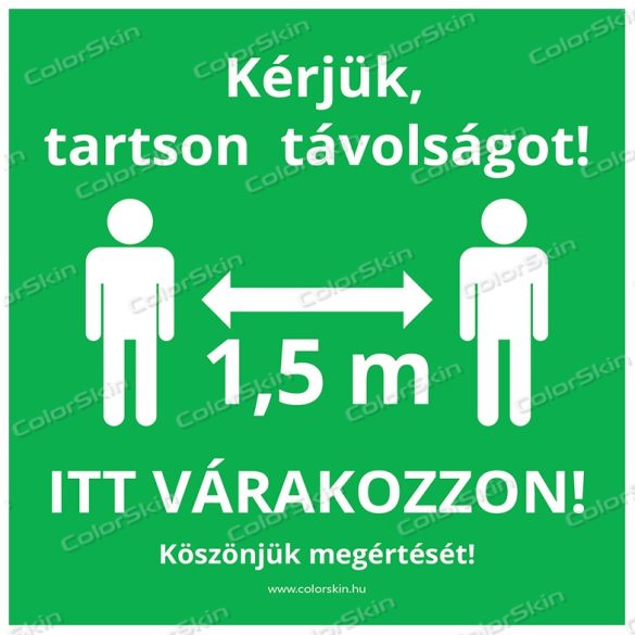Négyzet alakú padlómatrica - „Tarts távolságot!”