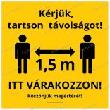 Négyzet alakú padlómatrica - „Tarts távolságot!”