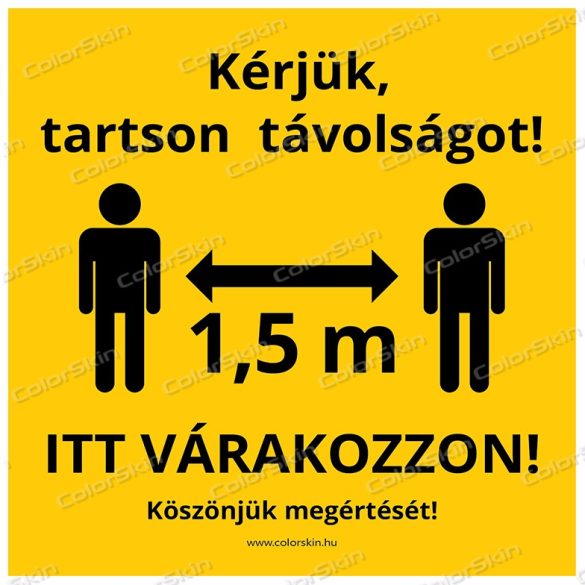 Négyzet alakú padlómatrica - „Tarts távolságot!”