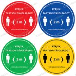Kör padlómatrica - „Tarts távolságot!” 2 m