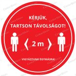 Kör padlómatrica - „Tarts távolságot!” 2 m