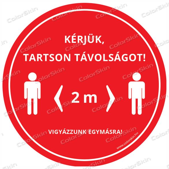 Kör padlómatrica - „Tarts távolságot!” 2 m