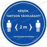Kör padlómatrica - „Tarts távolságot!” 2 m