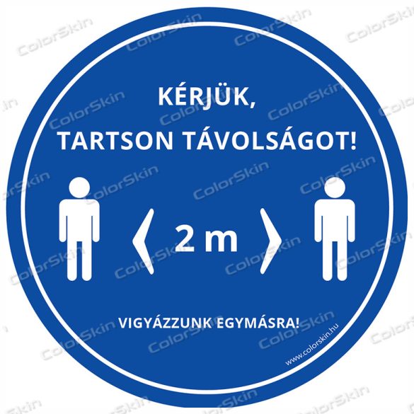 Kör padlómatrica - „Tarts távolságot!” 2 m