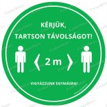 Kör padlómatrica - „Tarts távolságot!” 2 m