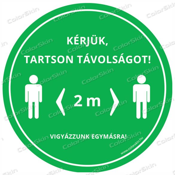 Kör padlómatrica - „Tarts távolságot!” 2 m