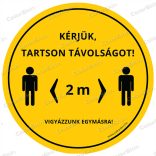 Kör padlómatrica - „Tarts távolságot!” 2 m