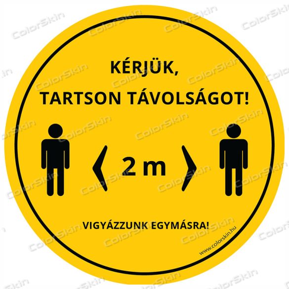 Kör padlómatrica - „Tarts távolságot!” 2 m