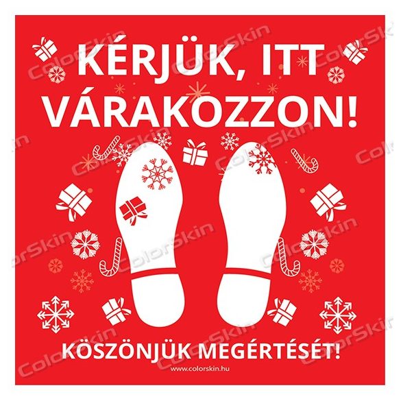 Kérjük itt várakozzon padlómatrica - ünnepi motívumokkal