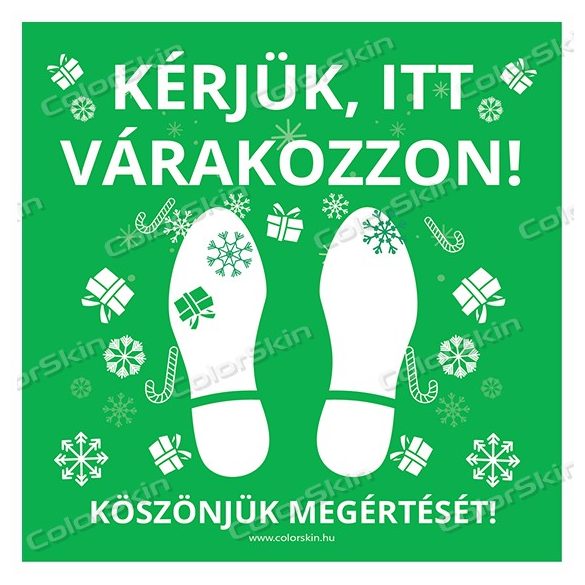 Kérjük itt várakozzon padlómatrica - ünnepi motívumokkal