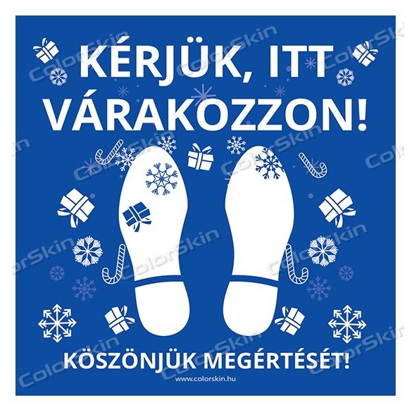 Kérjük itt várakozzon padlómatrica - ünnepi motívumokkal