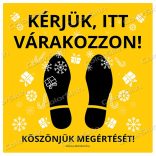 Kérjük itt várakozzon padlómatrica - ünnepi motívumokkal