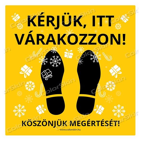 Kérjük itt várakozzon padlómatrica - ünnepi motívumokkal